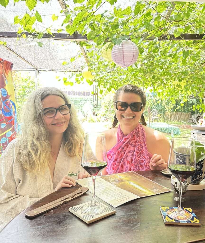 Rain forrest tea bar birthday celebration two ladies at Creative Chakra Spa