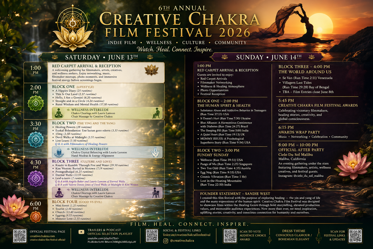Creative Chakra Film festival Program update Daily